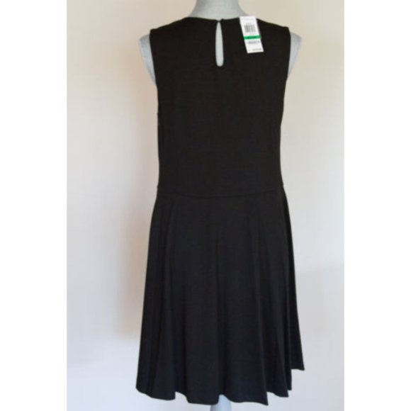 Sleeveless Dress Embellished Yoke - Black - Petite Large - Picture 3 of 8